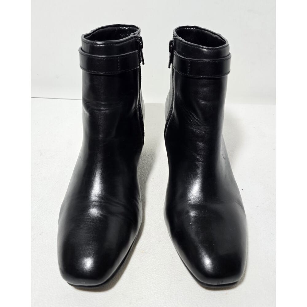 Antonio Melani HARDINE Black Leather Ankle Boots Women's Shoes SZ 6.5 M - Picture 2 of 10